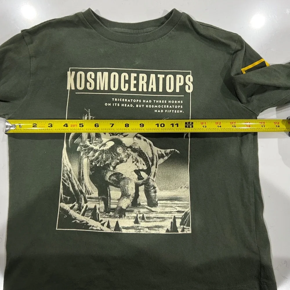 Gap Kids National Geographic Kosmoceratops Dinosaur Graphic Tee Green Size M